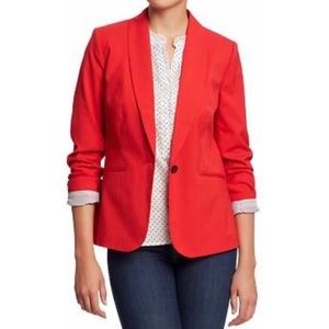 Red Blazer with Striped Inside Lining